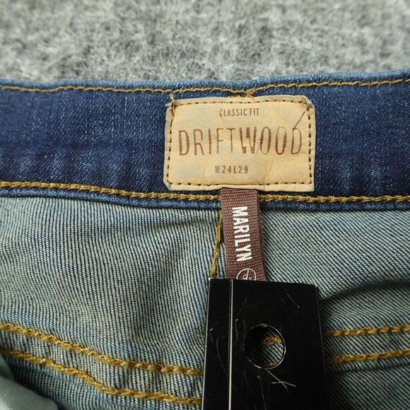 Driftwood Jeans Womens 24 Blue Denim Classic Fit Marilyn Skinny Rodeo Embroidery - Picture 3 of 12